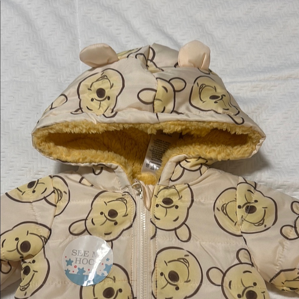 Disney Baby Beige Hooded One Piece - NWT - Picture 2 of 3